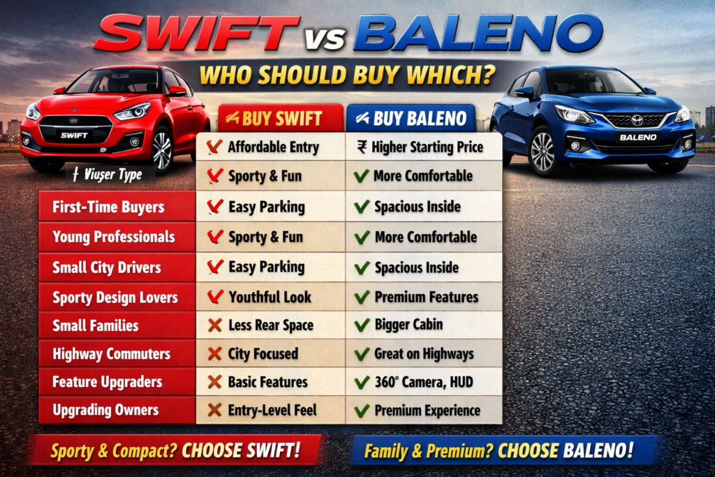 Swift vs Baleno 2026