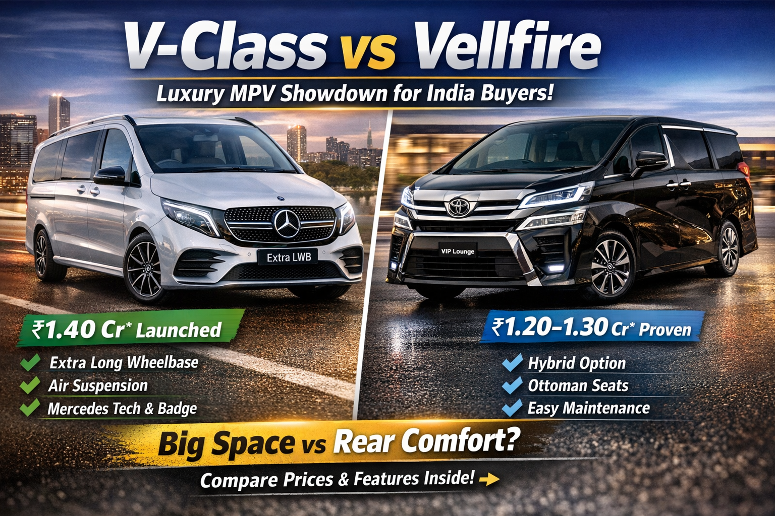 Mercedes-Benz V-Class vs Toyota Vellfire