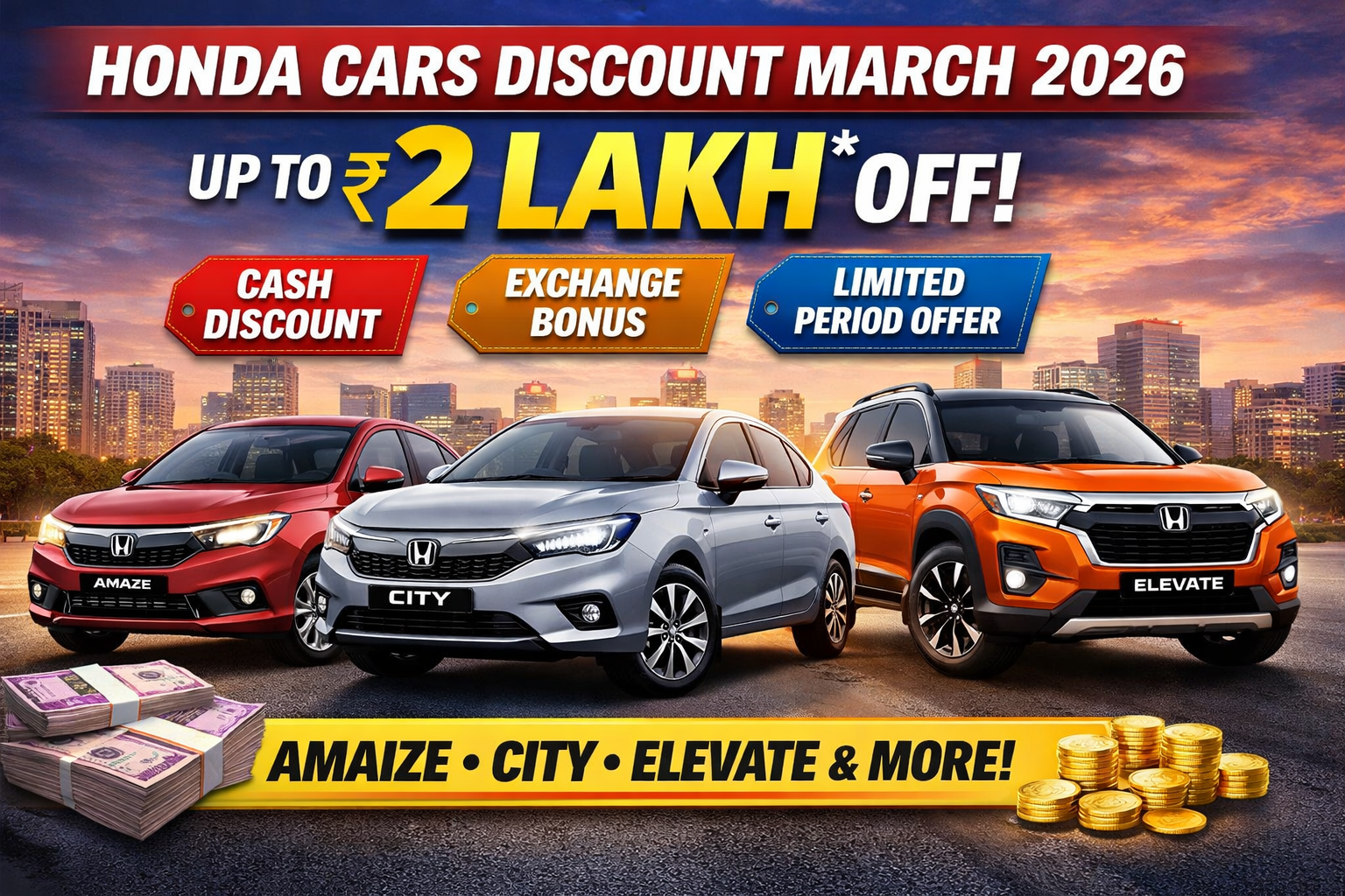 Honda Cars India March 2026 Discount Up To ₹2 Lakh