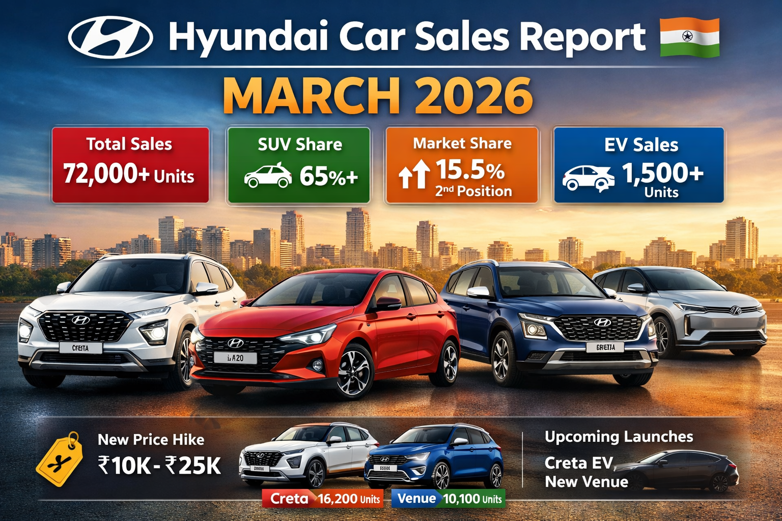Hyundai India Sales March 2026