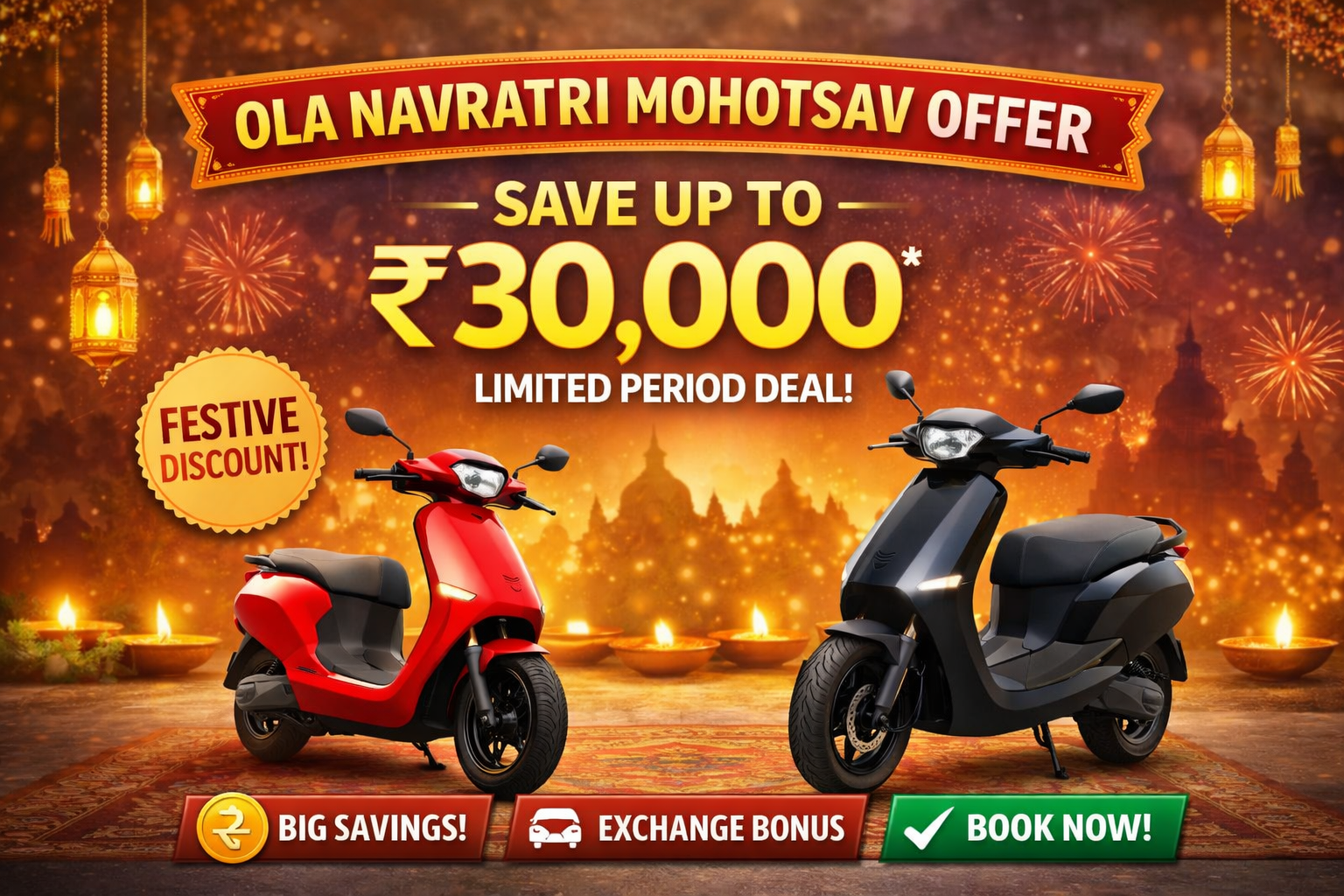 Ola Navratri Mohotsav Offer Get Up To 30000 Discount On Electric Scooters