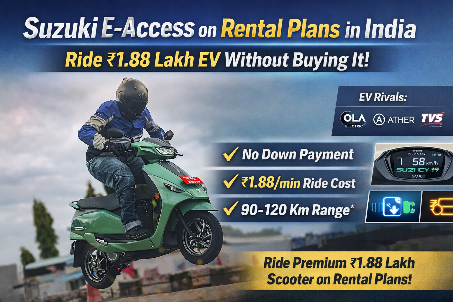 Suzuki E-Access ₹1.88 Lakh EV Available on Rental Plans