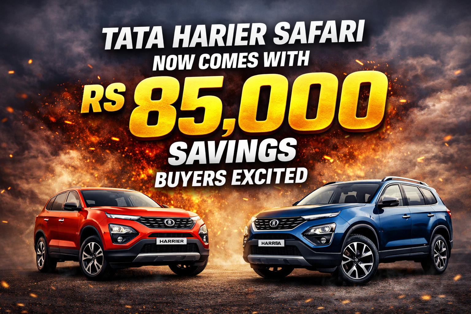 Tata is offering Benefits of up to Rs 85000 On Harrier and Safari In March 2026